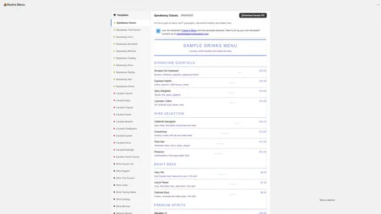 Restra Menu screenshot