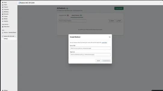 Redirect URL 301 &amp; 404 screenshot