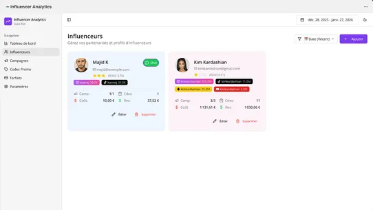 Influence Analytics screenshot