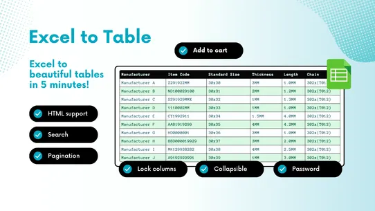 Table Master ‑ Excel to Table screenshot