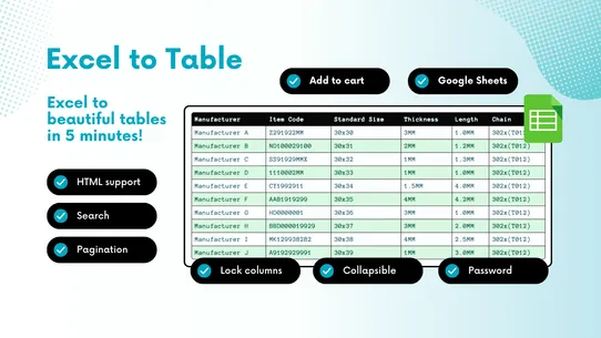 Table Master ‑ Excel to Table screenshot