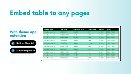 Table Master ‑ Excel to Table screenshot