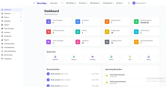 StoreOps ‑ Operations Platform screenshot