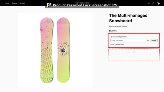 Product Password Lock screenshot