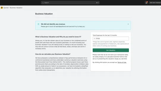 Mabya ‑  Business Valuation screenshot