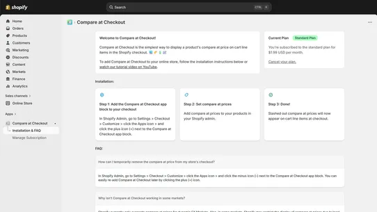 AVP Compare at Checkout screenshot