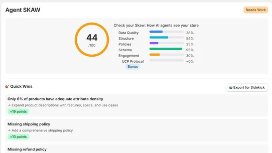 SKAW: AI SEO &amp; Agent Readiness screenshot