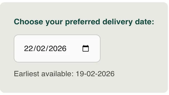 Farmfetch Delivery Date Picker screenshot