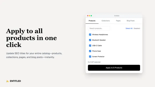 Entitled SEO Title Tags screenshot