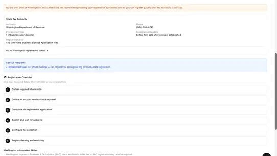 NexusMonitor — Sales Tax Nexus screenshot