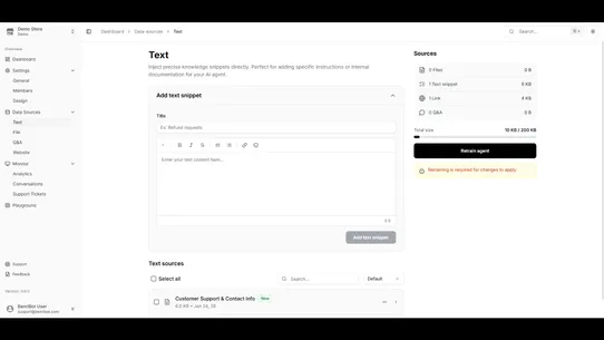 BenriBot – AI Support Assistan screenshot