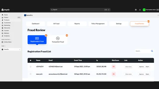 Sensfrx Fraud Prevention screenshot