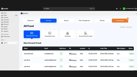 Sensfrx Fraud Prevention screenshot