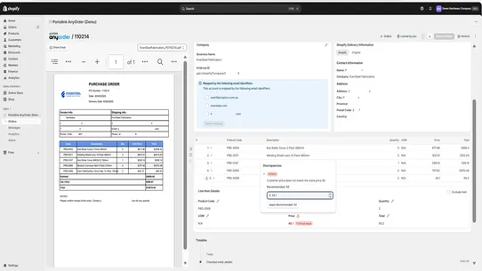 Portalink AnyOrder screenshot