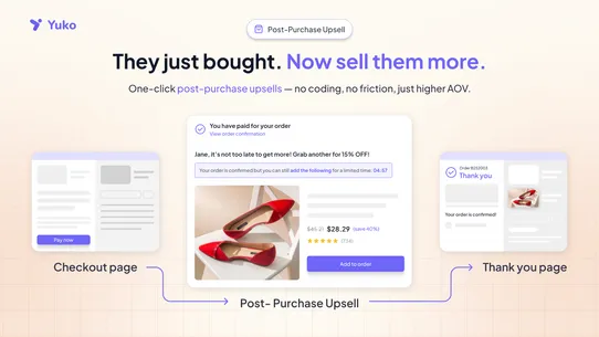 Yuko Post Purchase Upsell screenshot