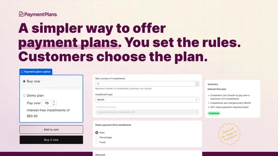 Payment Plans (By PreProduct) screenshot