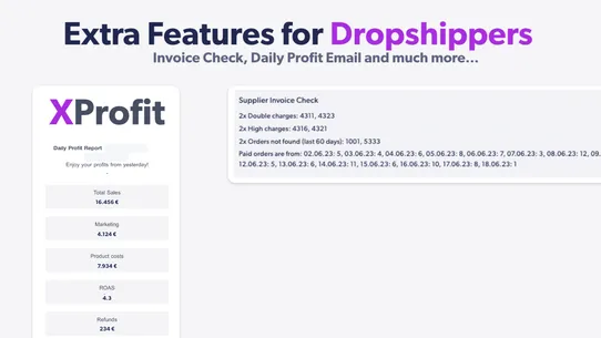 XProfit Dropshipping Analytics screenshot