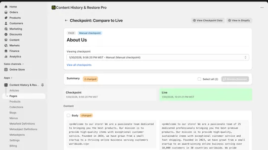 Backtrack Content Restore Pro screenshot