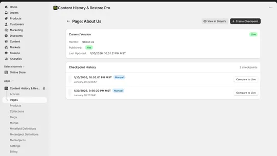 Backtrack Content Restore Pro screenshot