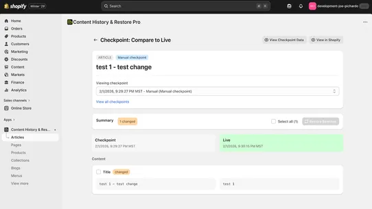 Backtrack Content Restore Pro screenshot