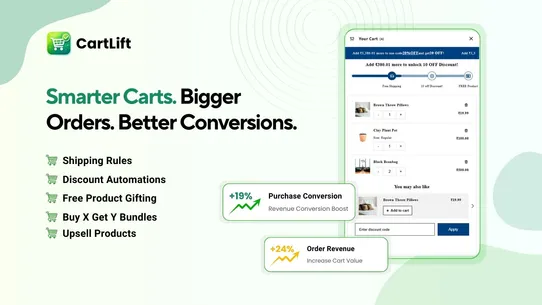 CartLift: Cart Drawer &amp; Upsell screenshot