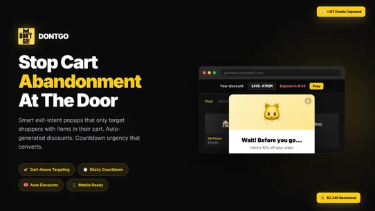 DontGo: Exit Popup &amp; Discounts screenshot