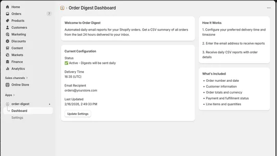 Order Digest screenshot