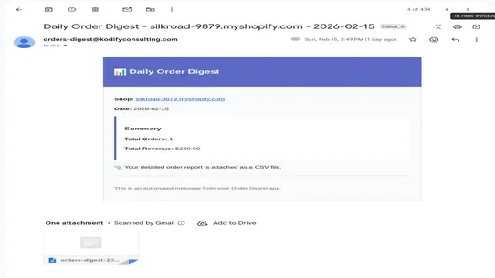 Order Digest screenshot