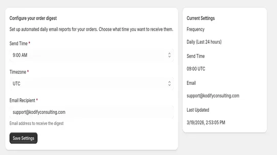 Order Digest screenshot