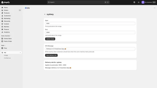 ZipPulse Delivery ETA screenshot