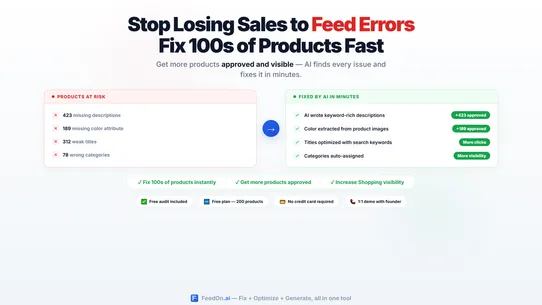 Feedon AI: Fix Shopping Feed screenshot