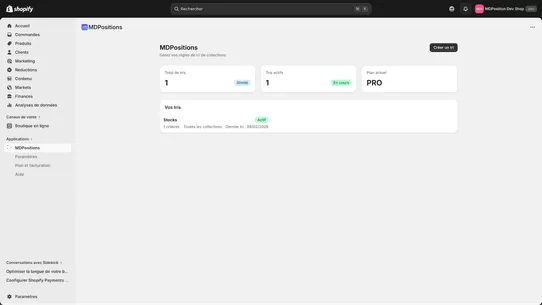 MDPositions screenshot