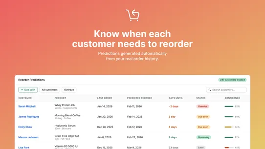 BuyAgain: Reorder Predictions screenshot