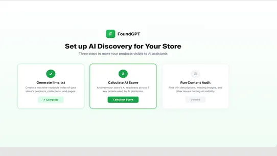 FoundGPT: llms.txt &amp; AI Score screenshot