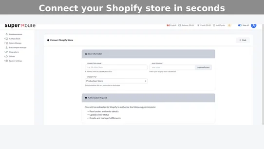 Superroute Connect screenshot