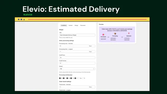 Elevio: Estimated Delivery screenshot