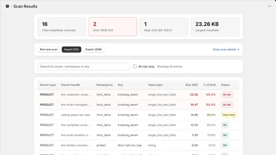 Metasizer screenshot