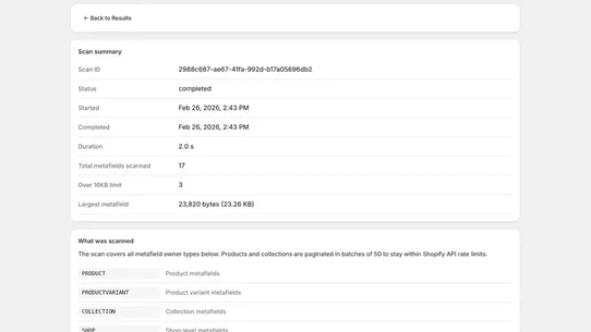 Metasizer screenshot