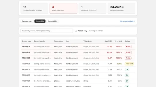 Metasizer screenshot