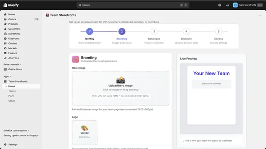 Team Storefronts screenshot