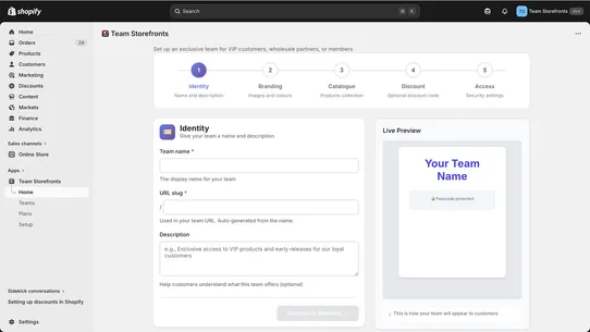 Team Storefronts screenshot