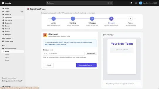 Team Storefronts screenshot
