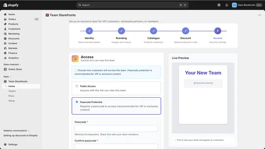 Team Storefronts screenshot