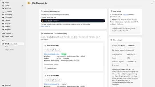 DPA Discount Bar screenshot