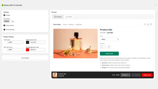 Sticky Add To Cart Bar screenshot