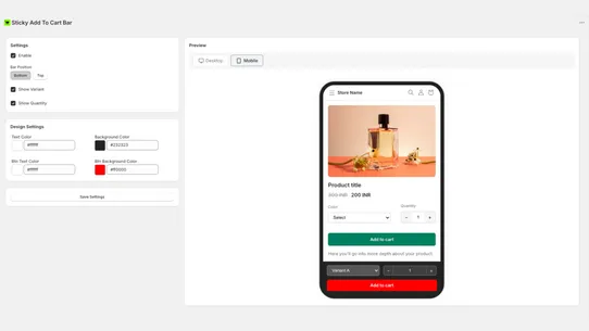 Sticky Add To Cart Bar screenshot