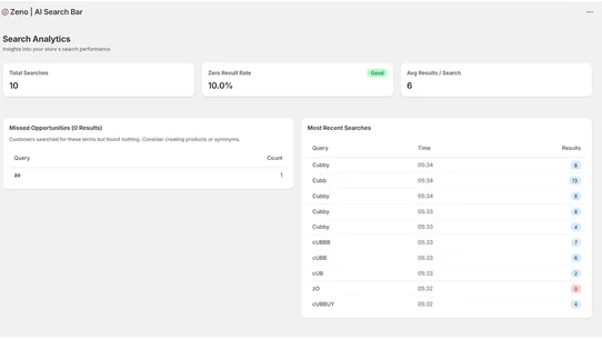 Zeno | AI Search Bar screenshot