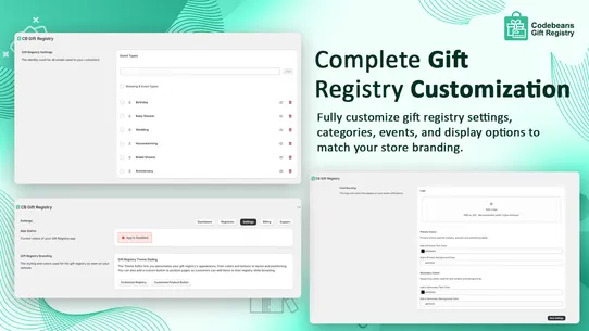Codebeans Gift Registry screenshot