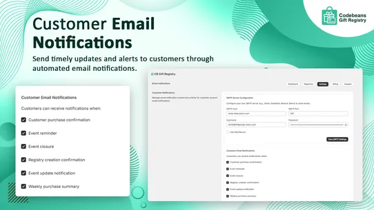 Codebeans Gift Registry screenshot