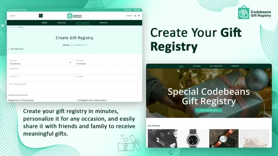 Codebeans Gift Registry screenshot